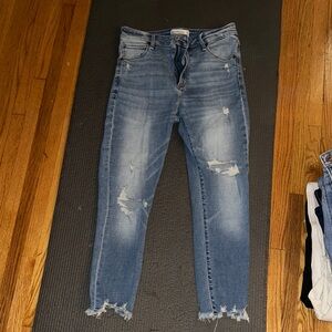 Abercrombie & Fitch Ripped Blue Skinny Jeans